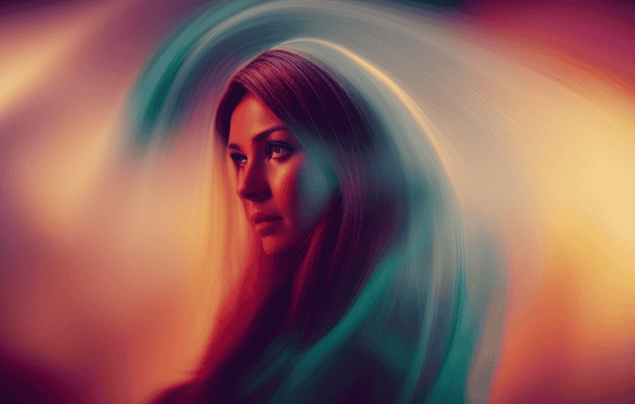 An image of a serene figure surrounded by vibrant, swirling hues, each representing a unique aura color