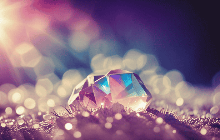 the ethereal beauty of Angel Aura Quartz as sunlight dances on its iridescent surface