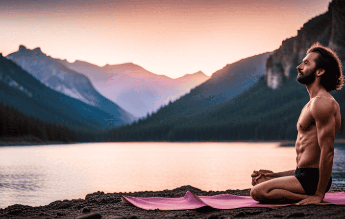 An image showcasing a yogi in a serene mountain setting, effortlessly using a yoga strap to achieve perfect alignment in a challenging pose, demonstrating the versatility and benefits of mastering yoga straps