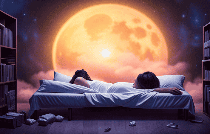 An image depicting a serene moonlit room with a person sleeping peacefully, surrounded by a vibrant array of surreal and symbolic dream elements floating in the air, representing the profound spiritual significance of heightened dreaming