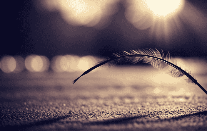 An image capturing the spiritual essence of dropping a delicate feather, symbolizing the act of letting go, finding equilibrium, and connecting with the grounding forces of the universe