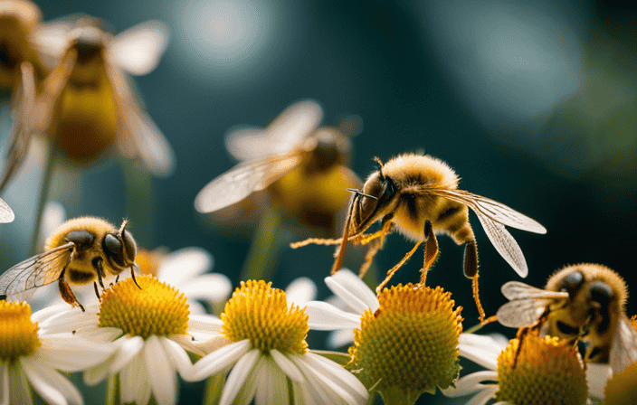 An image that portrays the symbolic power of dreaming about bees: A serene moonlit garden, an ethereal figure surrounded by buzzing bees, their delicate wings aglow, as they weave a vibrant tapestry of interconnectedness
