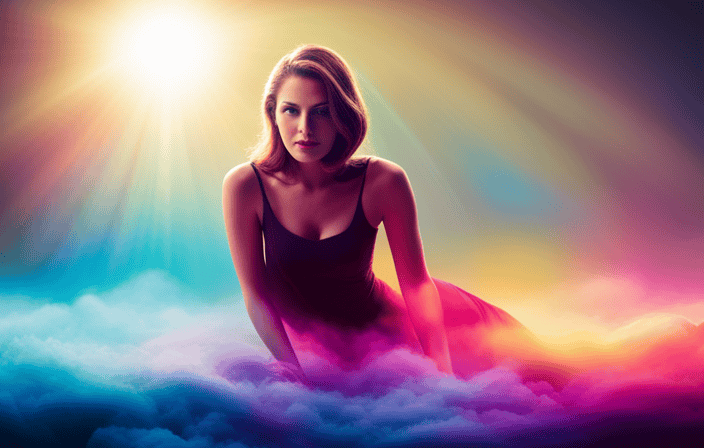 An image showcasing a vibrant spectrum of aura colors radiating from a person's body