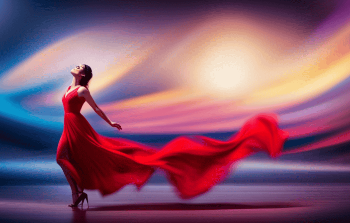 An image capturing the vibrant dance of swirling aura colors, blending seamlessly and illuminating the atmosphere