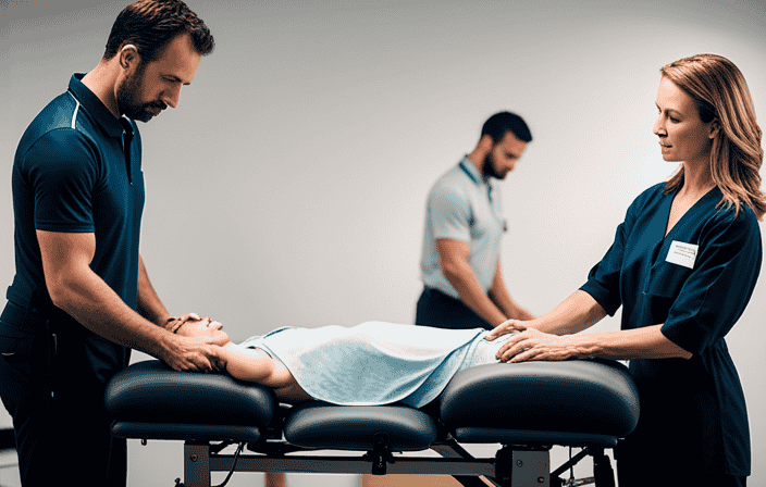 An image showcasing a serene chiropractic office with a chiropractor gently manipulating the joints of a patient with Hypermobile Ehlers-Danlos Syndrome, emphasizing comprehensive care through advanced techniques and expert guidance