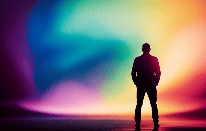 An image showcasing a vibrant spectrum of aura colors cascading from a person's silhouette, each shade revealing its unique significance and energy, inviting readers to explore the hidden depths of aura interpretations