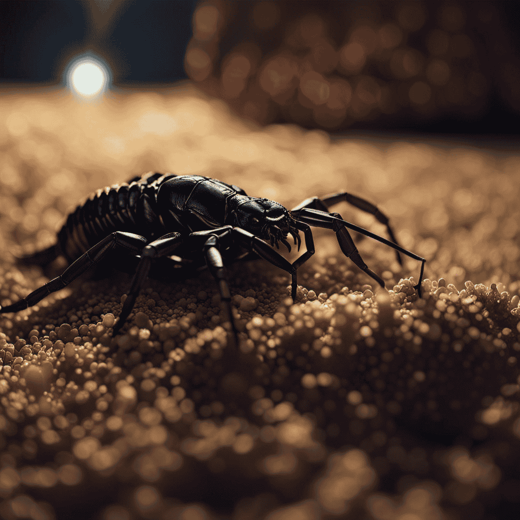 An image of a person sleeping, with a scorpion crawling towards them in their dream