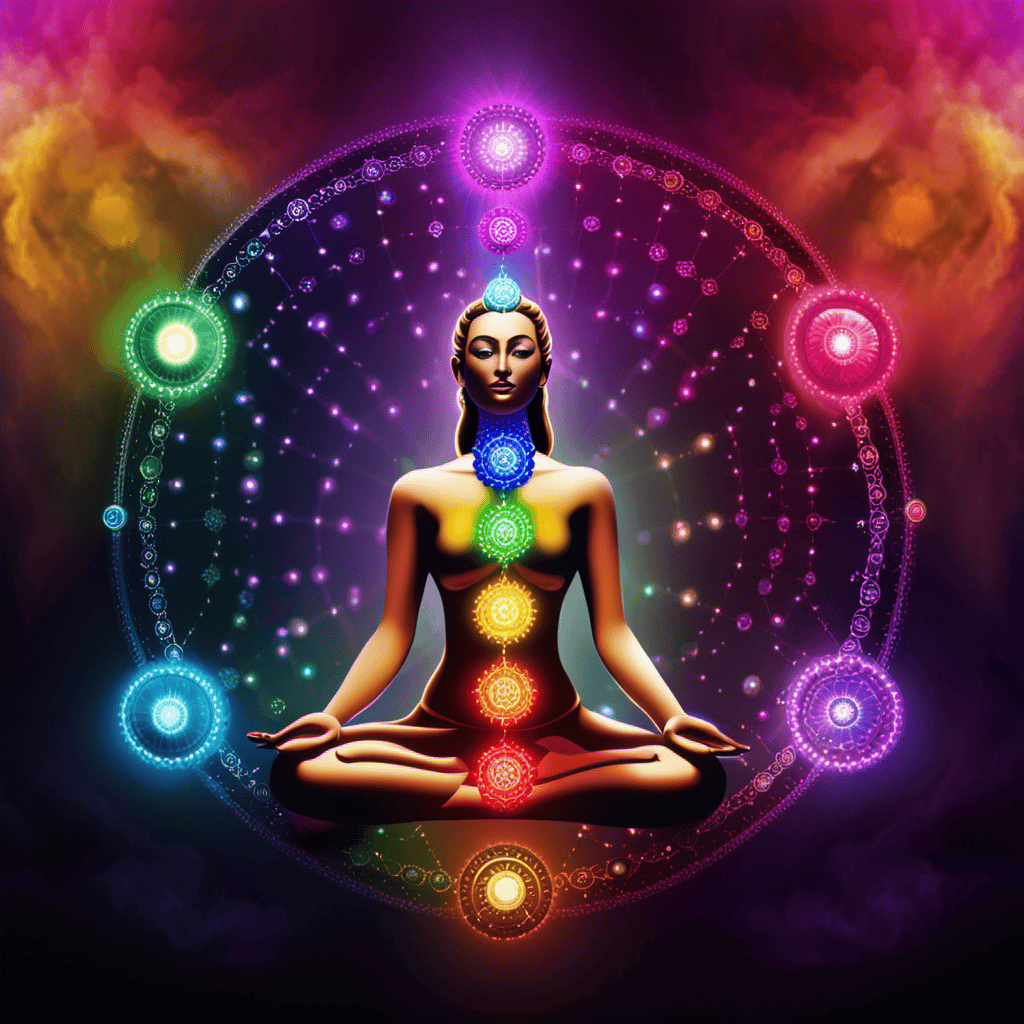 An image showcasing the seven essential chakras, vividly depicting each one's unique power and corresponding color