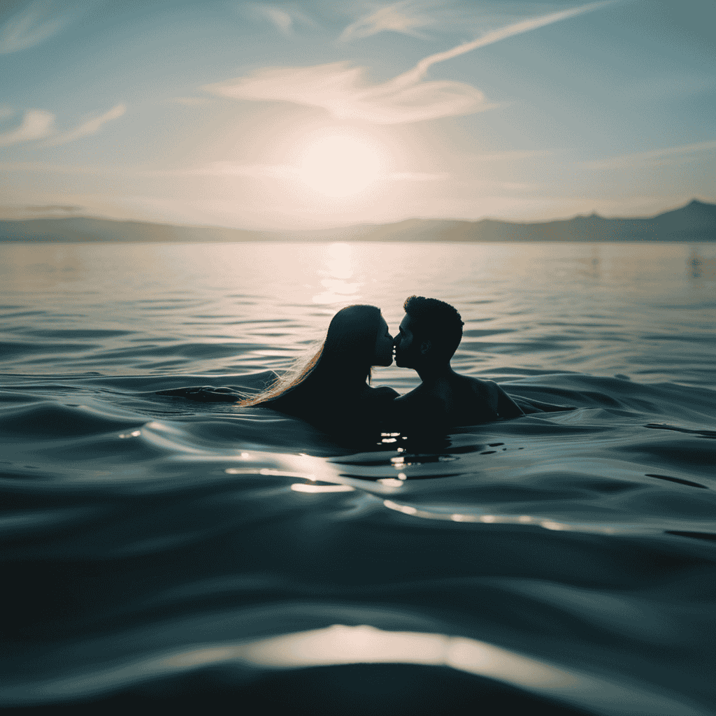 An image depicting a mesmerizing dreamscape: a sleeping couple adrift in a serene ocean, while gentle ripples carry the silhouette of another girl into focus, blurring the lines between reality and the subconscious