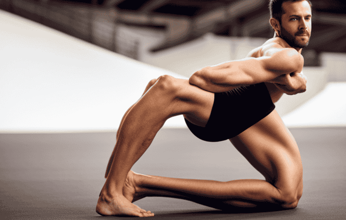 An image that showcases a male yogi wearing yoga shorts, comparing them to yoga pants