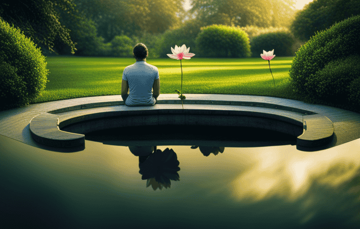 An image showcasing two paths diverging in a serene garden: one leading to a tranquil lotus pond with a person calmly meditating, while the other leads to a mesmerizing spiral, symbolizing the mysterious allure of hypnosis