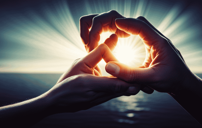An image depicting two intertwined hands, one emanating light and the other shadowed, symbolizing the contrast between healthy and abusive spiritual relationships