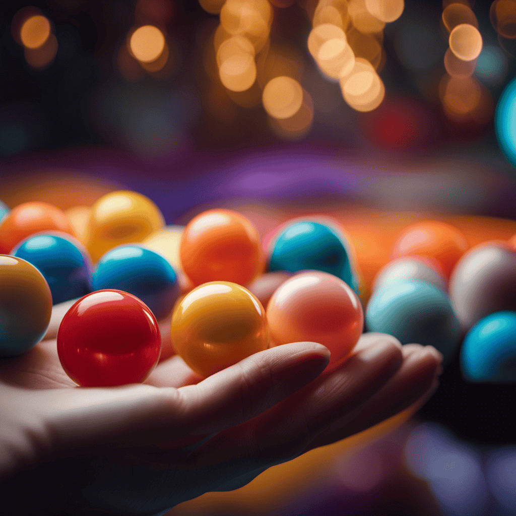 An image that captures the essence of Shouxing Balls: vibrant hues of serenity, delicate hands gently rolling the smooth spheres, emanating tranquility, as the surrounding world blurs into a peaceful backdrop