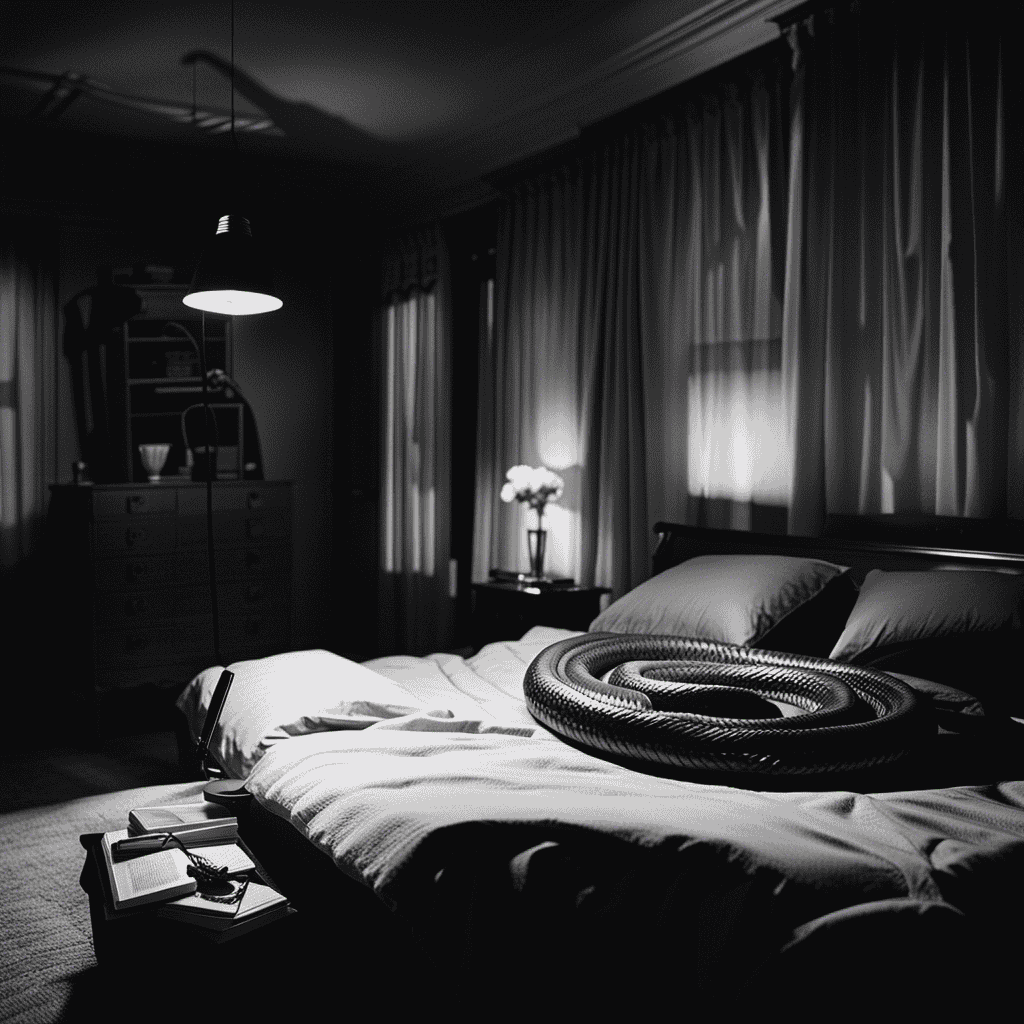 An image showcasing a darkened bedroom with moonlight casting eerie shadows