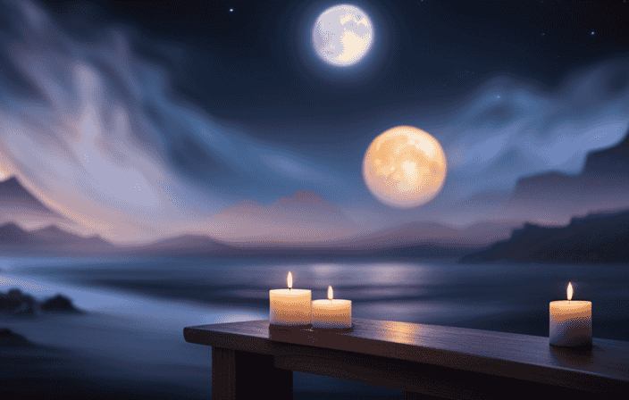 An image that depicts a serene moonlit bedroom, adorned with soft glowing candles and an open window revealing a starry night sky, inviting readers to explore the depths of their soul during the mystical hours of 3am