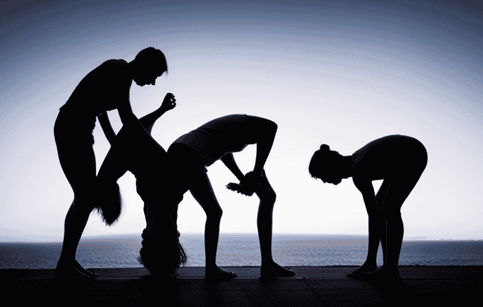 An image capturing the awe-inspiring sight of four individuals intertwined in a captivating 4-person Acro Yoga pose, showcasing their incredible strength and flexibility as they reach and bend beyond the limits of their bodies