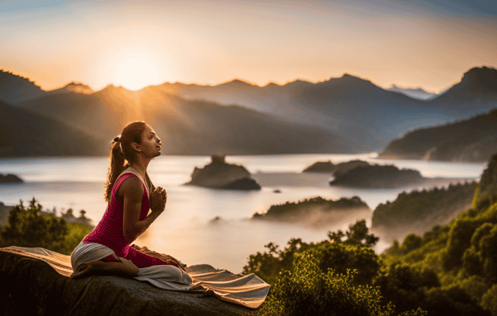 An image that depicts a serene yogi gracefully flowing through the eight limbs of yoga, showcasing asanas, pranayama, dharana, dhyana, and samadhi, amidst a tranquil backdrop of nature