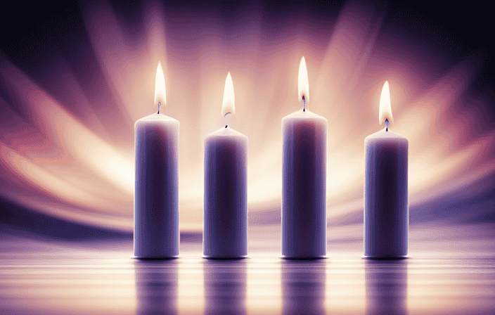 An image showcasing three ethereal candles burning brightly, casting a mesmerizing glow