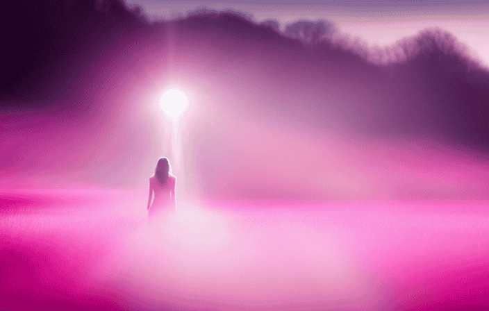 An image showcasing a vibrant pink aura radiating from a person, symbolizing love, compassion, and tenderness