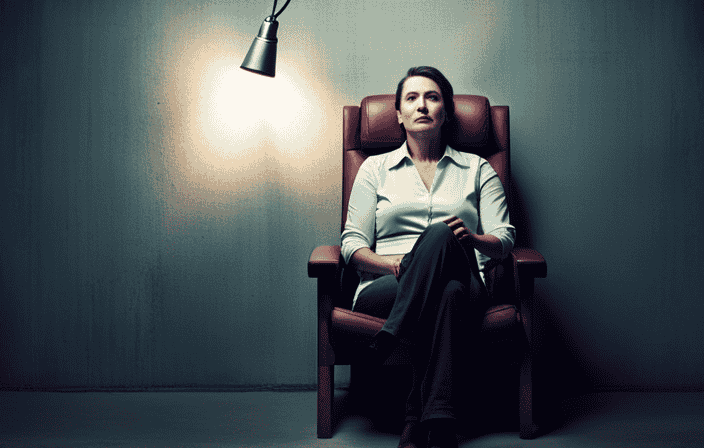 An image of an individual in a dimly lit room, sitting in a chair with closed eyes, while a beam of light shines through a crack in the wall, symbolizing the power of behavioral therapy to transform thoughts, emotions, and behaviors