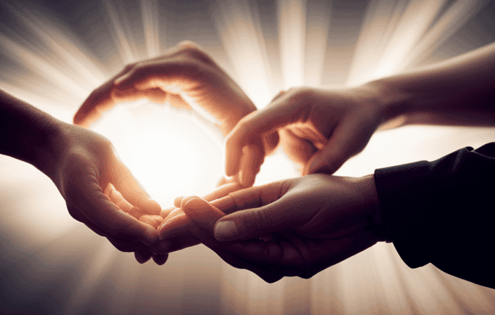 An image that captures the essence of unity and spiritual connection, depicting diverse individuals joining hands in a circle, bathed in ethereal light, symbolizing the profound power of communion with the divine
