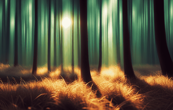 An image showcasing an ethereal forest clearing, bathed in radiant sunlight