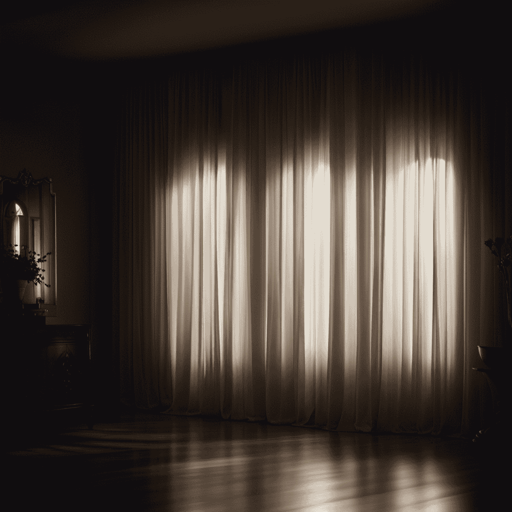 An image that captures the ethereal ambiance of a dimly lit room, where moonlight softly filters through sheer curtains, casting shadows on tranquil surroundings, symbolizing the profound spiritual journey of awakening at 3am