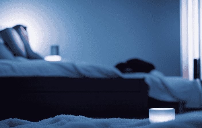 An image showcasing a serene bedroom bathed in soft, ethereal moonlight, with a solitary figure peacefully sitting on the floor, surrounded by candles and engaging in a tranquil morning meditation at 4am