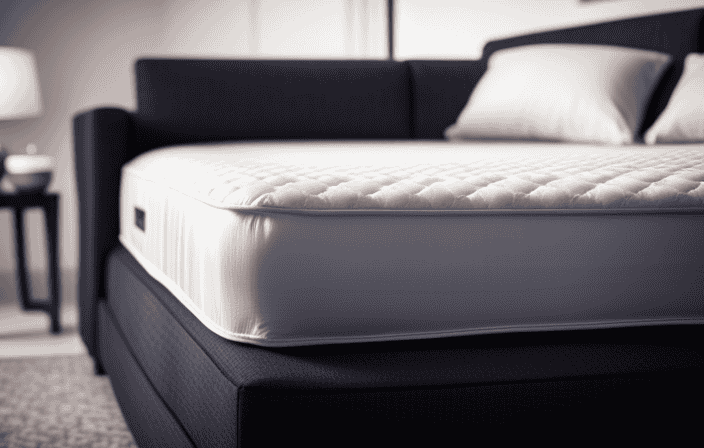 An image showcasing a plush, cloud-like mattress topper gently hugging a sleek sofa bed