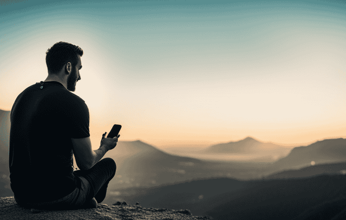 An image showcasing a solitary traveler, surrounded by serene nature, immersed in deep meditation, with a warm smile of gratitude, embracing change, and disconnecting from technology, symbolized by a disconnected phone lying nearby
