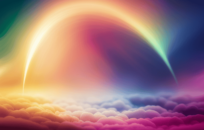the ethereal beauty of rainbow auras through an image that showcases vibrant hues seamlessly blending together