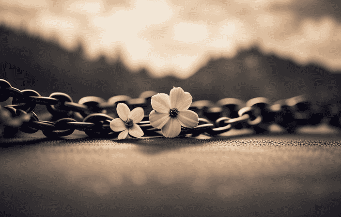 An image depicting a broken chain intertwined with a wilted flower, symbolizing the signs of spiritual abuse