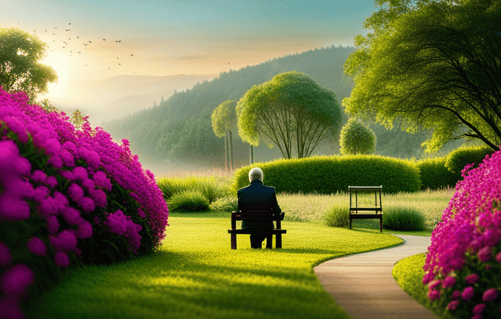 An image that showcases a serene garden with a winding path leading to a figure seated on a bench, surrounded by blooming flowers and lush greenery, symbolizing the role and benefits of spiritual advisors