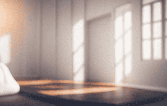 An image of a serene, sunlit room with a meditating figure surrounded by soft, ethereal colors