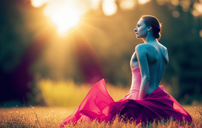 An image featuring a serene figure surrounded by vibrant colors emanating from their body