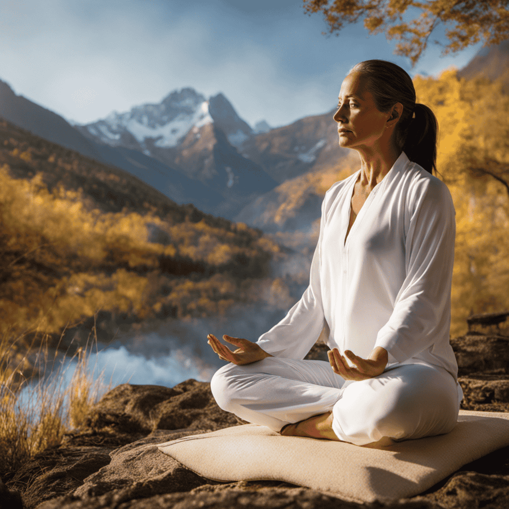 An image showcasing an experienced meditator in a serene setting, demonstrating advanced breathwork techniques
