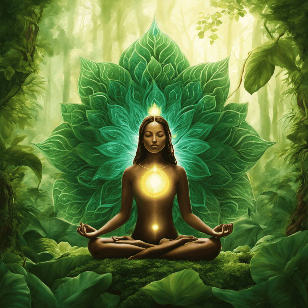 An image depicting a serene yogi meditating amidst a lush green forest, symbolizing the union of mind, body, and nature