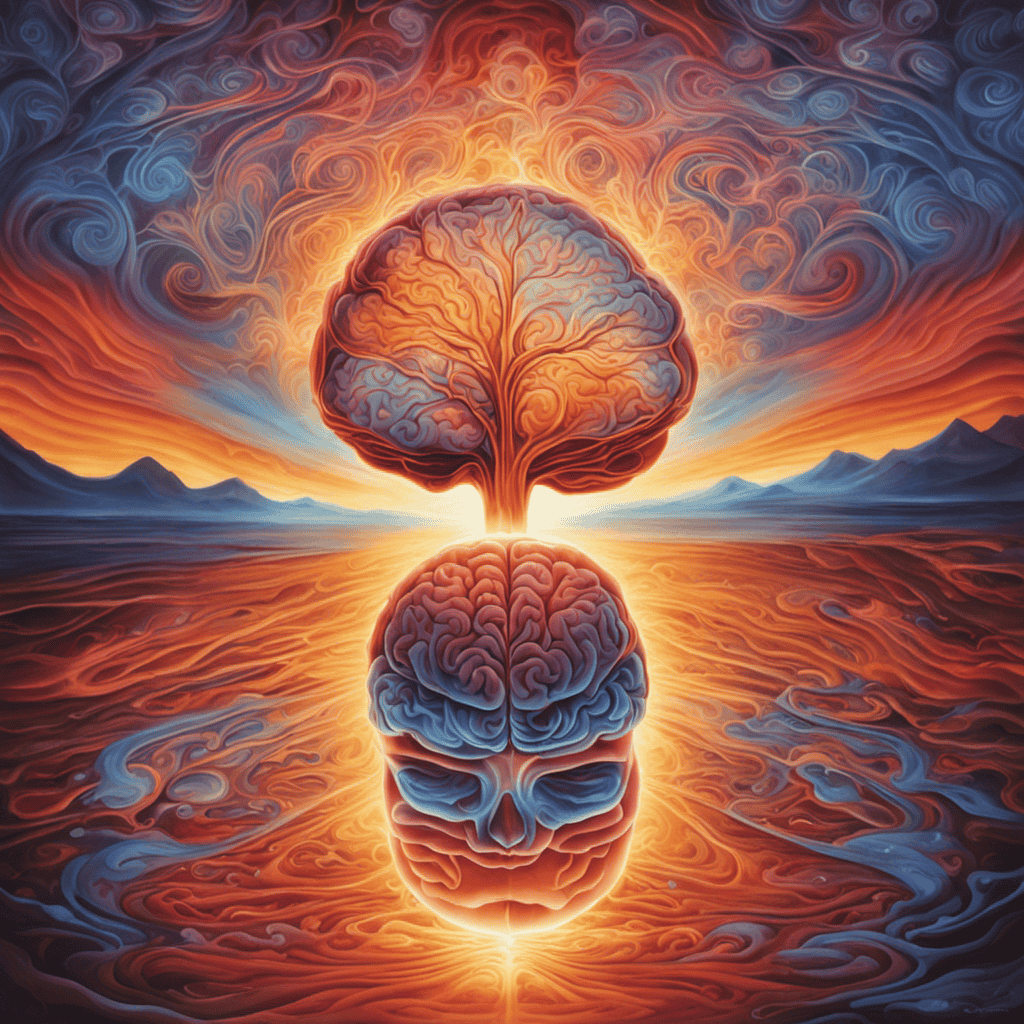 An image showcasing a serene scene of a brain bathed in soft, warm hues, with neural pathways illuminated to depict the tangible effects of meditation on the mind, emphasizing its positive impact on mental health