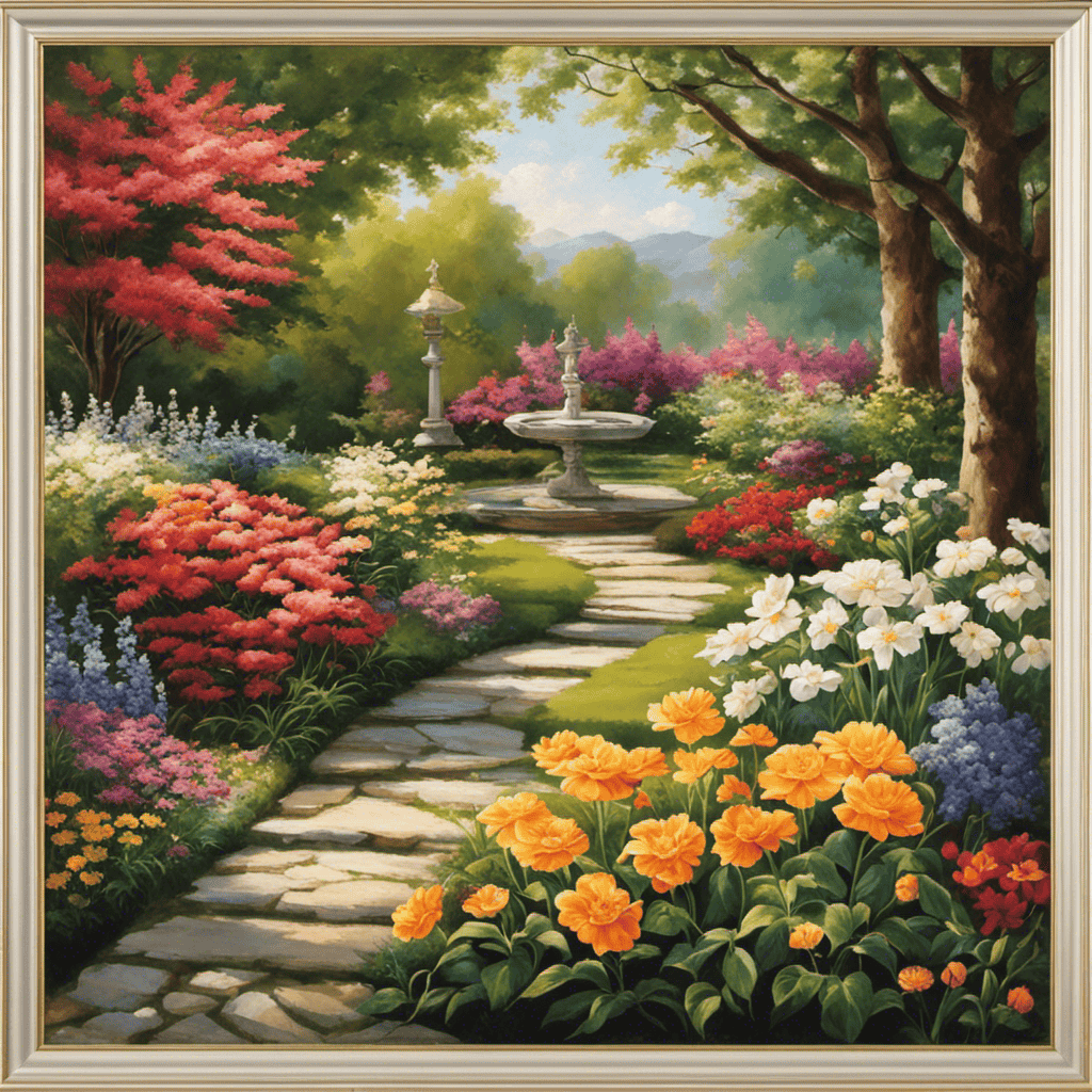 An image showcasing a serene garden with a diverse array of blooming flowers, symbolizing the various spiritual philosophies