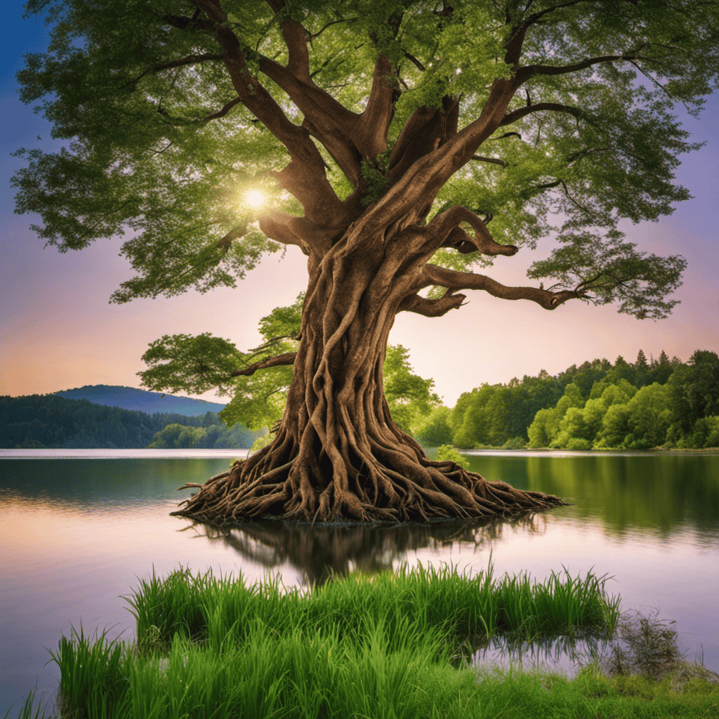 An image of a lush, vibrant tree with roots stretching deep into the ground, symbolizing personal growth