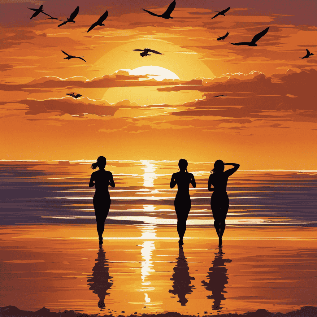An image of a radiant sunrise casting warm, golden hues over a serene beach