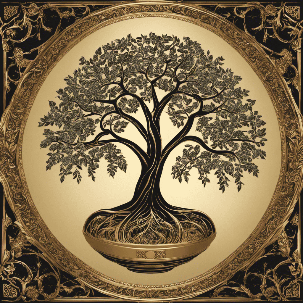 An image of a towering tree with intertwined branches, each branch representing a mentor or coach, supporting and guiding a sapling below