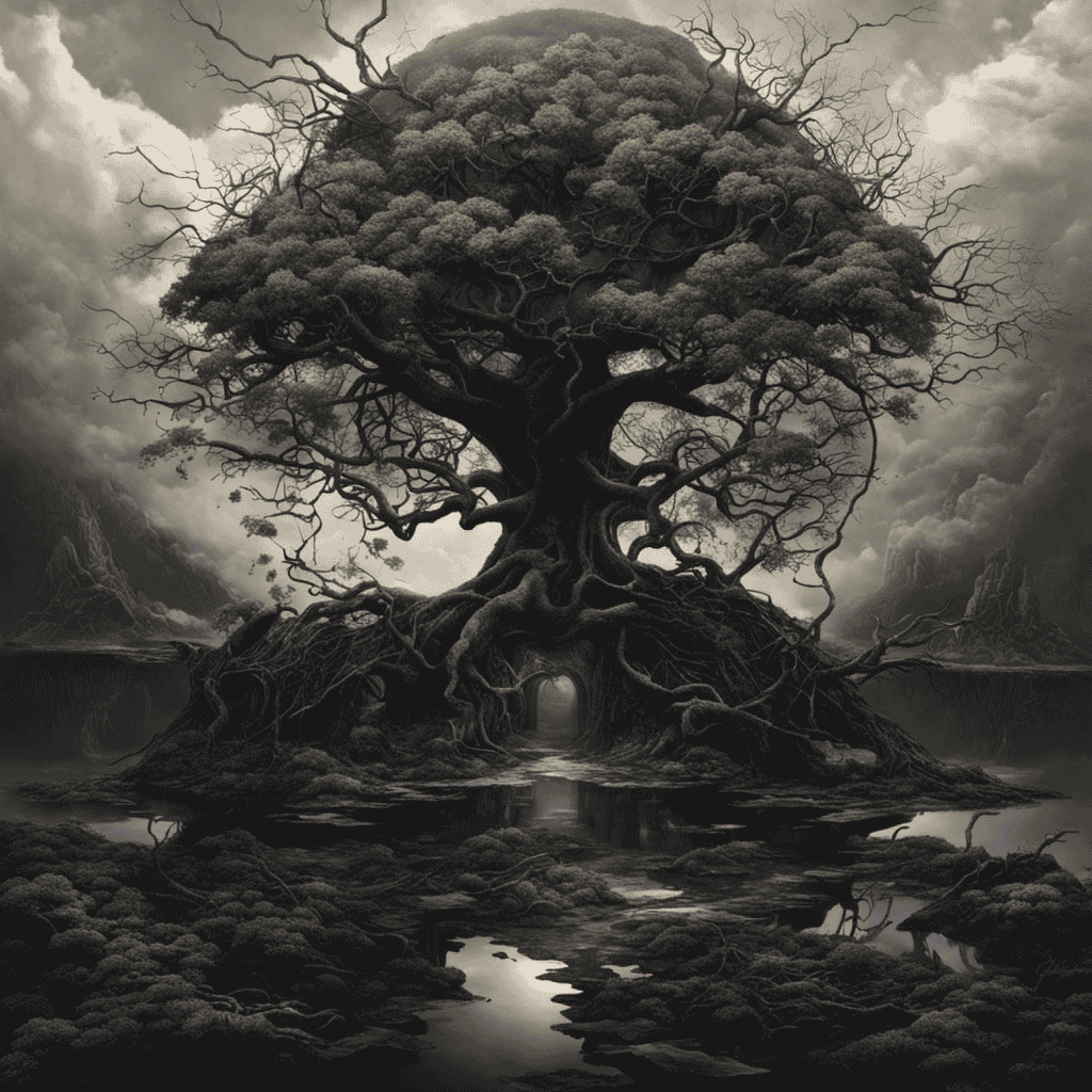 An image capturing the ethereal essence of dreams, portraying a fragmented, surreal landscape intertwining symbols of stress and trauma