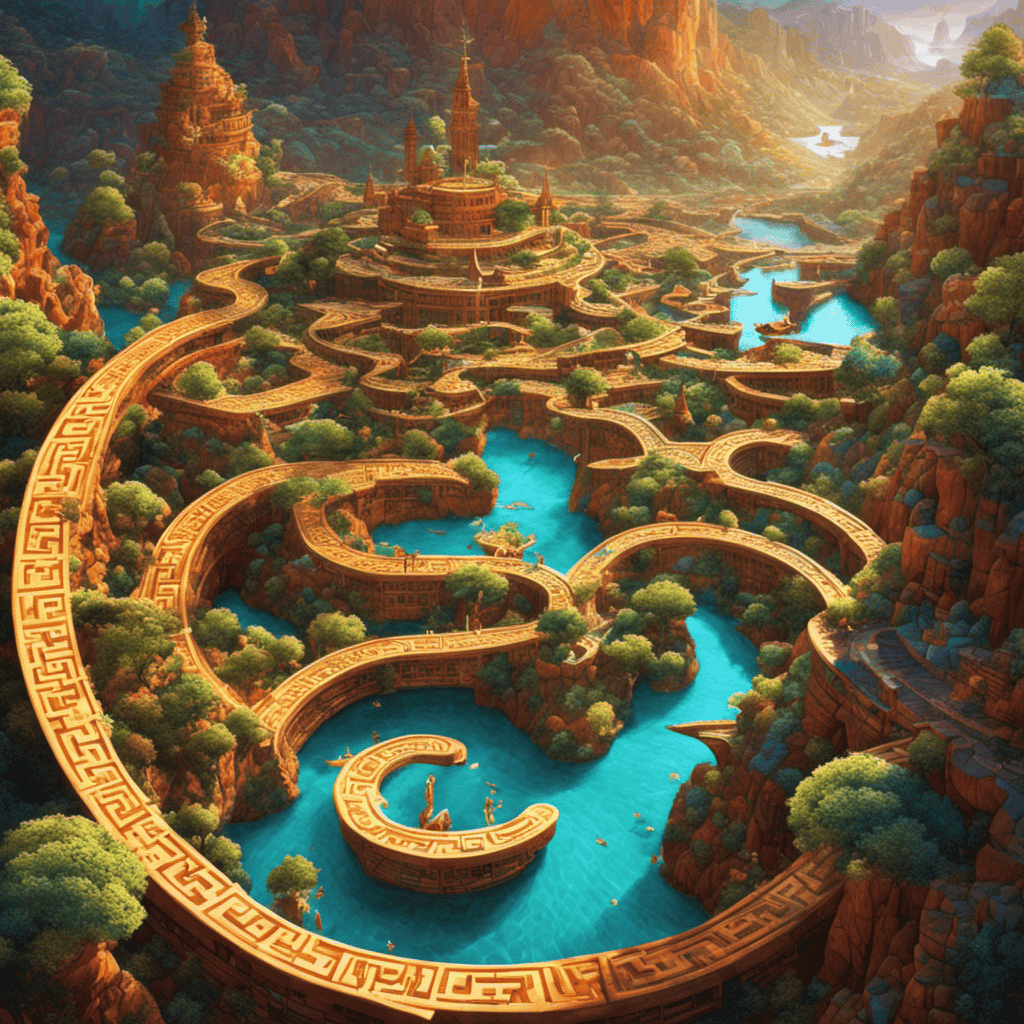 An image depicting a labyrinthine dream world, where intricate neural pathways intertwine with vibrant puzzle pieces