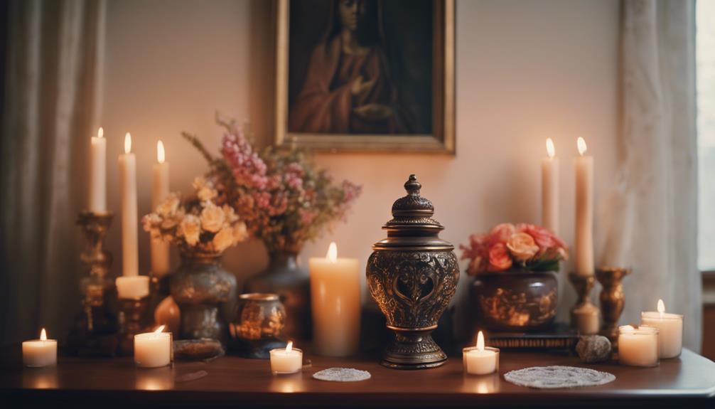 cremation ashes displayed at home