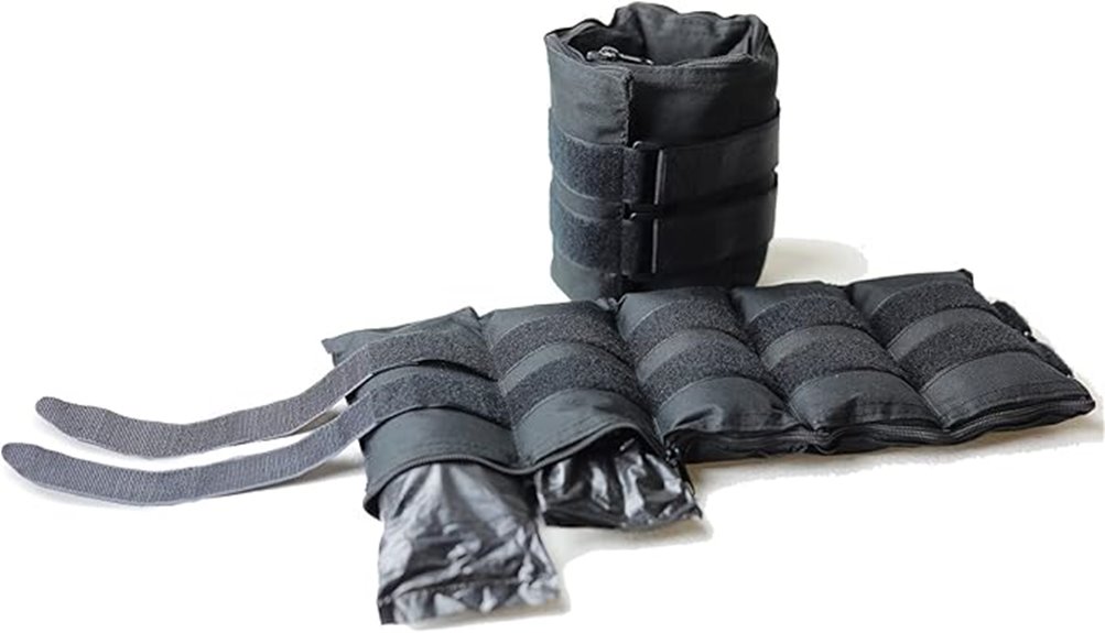 adjustable black ankle weights