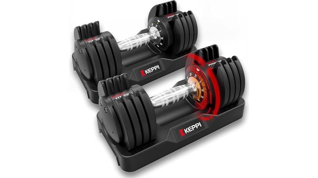 adjustable weight dumbbell set