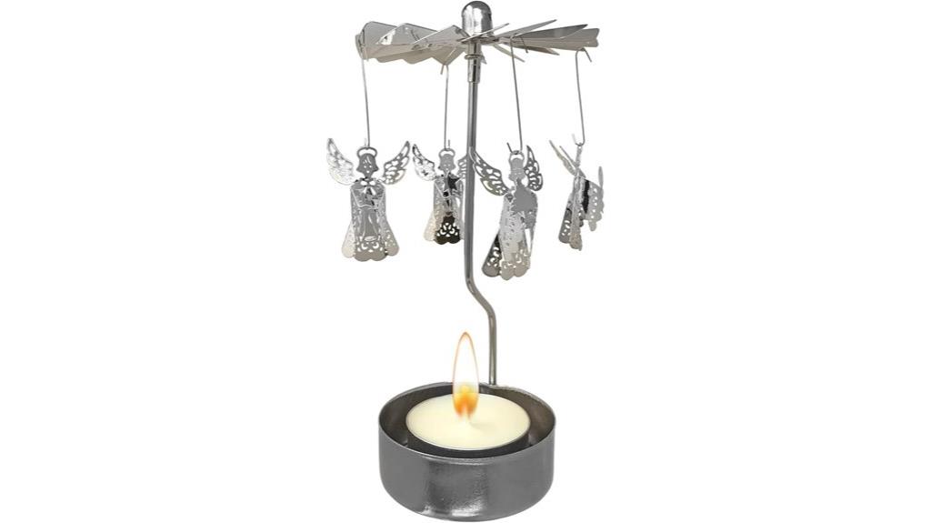 angel candle holder with smokeless tea light candle