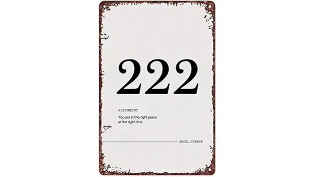 angel number metal sign