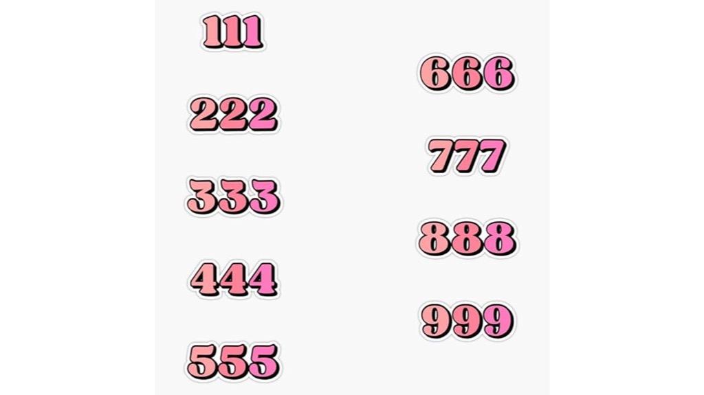 angel numbers waterproof decal
